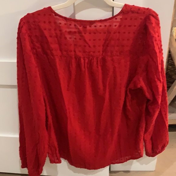 Banana Republic women’s long sleeve red blouse - Picture 2 of 5